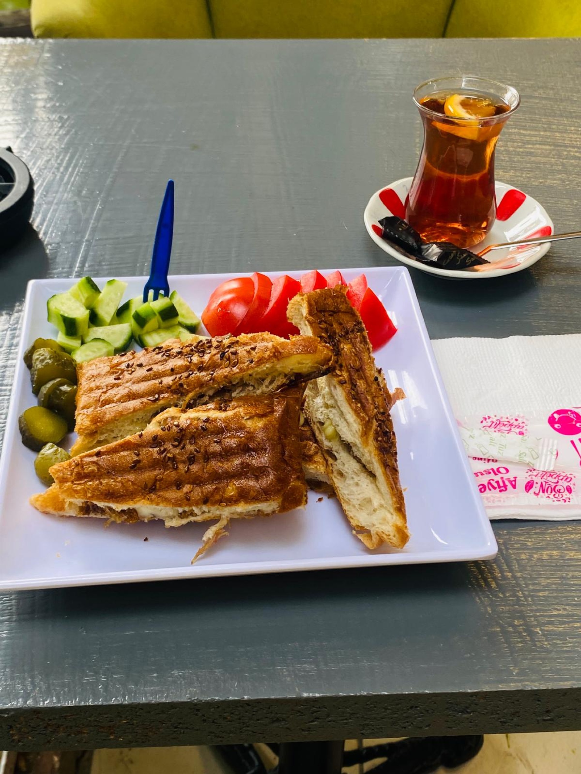 Toasted Sandwich with Sautéed Meat