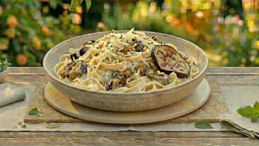 Charred Eggplant Fettuccine