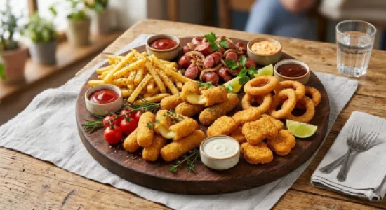 Appetizer Plate (French fries, nuggets, spring rolls, onion rings)