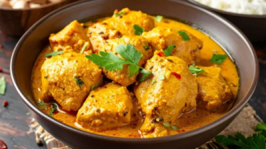 Chicken with curry sauce