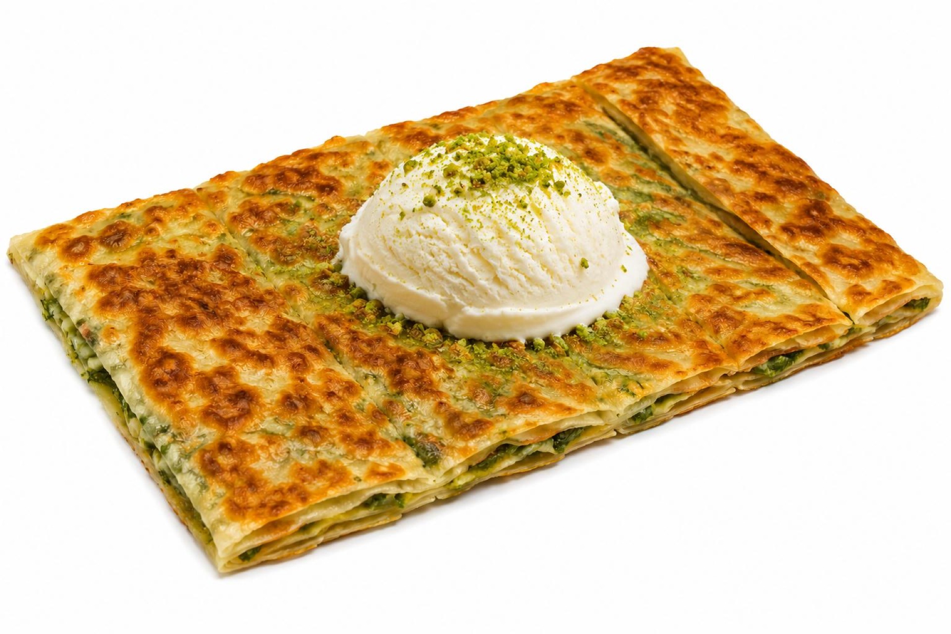 Stuffed Pastry with Ice Cream